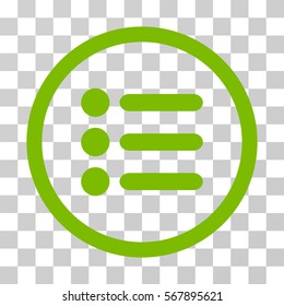 Items rounded icon. Vector illustration style is flat iconic symbol inside a circle, eco green color, transparent background. Designed for web and software interfaces.