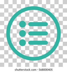 Items rounded icon. Vector illustration style is flat iconic symbol inside a circle, cyan color, transparent background. Designed for web and software interfaces.