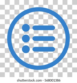Items rounded icon. Vector illustration style is flat iconic symbol inside a circle, cobalt color, transparent background. Designed for web and software interfaces.