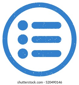 Items rubber seal stamp watermark. Icon vector symbol with grunge design and dirty texture. Scratched cobalt ink sign on a white background.