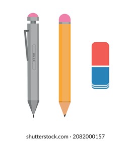 Items To Study, Pencil, Mechanical Pencil And Eraser