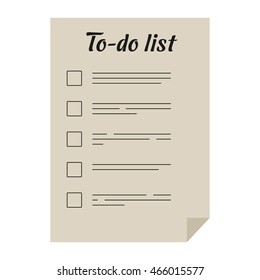 with items to-do list on white background