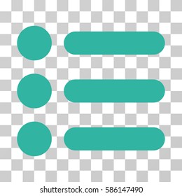 Items vector pictograph. Illustration style is flat iconic cyan symbol on a transparent background.