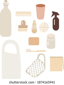 items zero waste icons eco