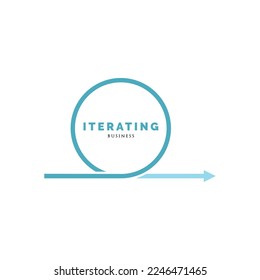 Plantilla de diseño de logotipo de iconos iterativos