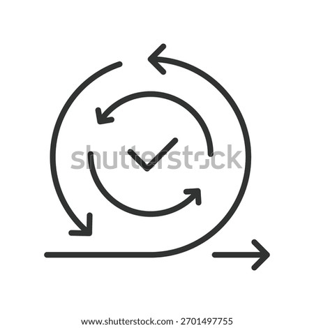 Iteration cycle icon in line design. iteration, cycle, process, agile, continuous, improvement, workflow on white background vector. Iteration cycle editable stroke icon