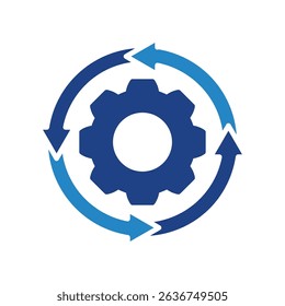 Iteration Cycle mini illustration dual tone color icon, use for research and development, education, industry, UI, UX kit, app and web development, digital or print.