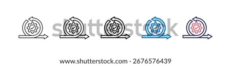 Iteration Icon In 5 Different Styles Set Collection.