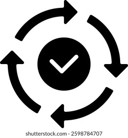 Iteration Icon Glyph Vector Illustration