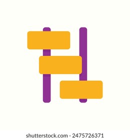 iteration icon, isolated flat color icon set