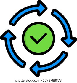 Iteration Icon Lineal Color Vector Illustration
