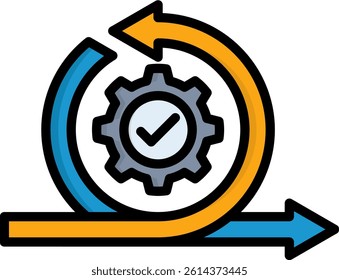 Iteration Icon Lineal Color Vector Illustration