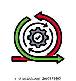 Ícone de Iteração - Ilustração do Vetor de Cor Linear