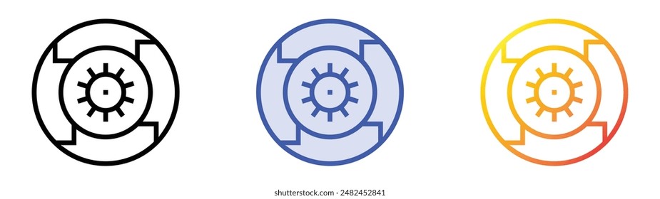 iteration icon. Linear, Blue Fill and Gradient Style Design Isolated On White Background