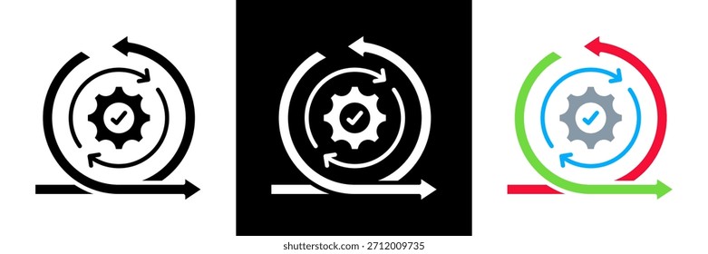 Conjunto de iconos de iteración Ilustración vectorial de glifos
