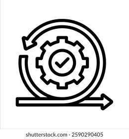 Iteration Line Vector Illustration On White Background.