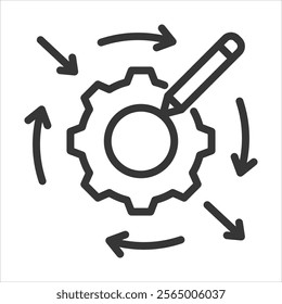 Iteration Outline Icon Vector Illustration