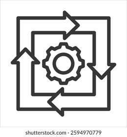 Iteration Outline Icon Vector Illustration