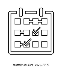 Iteration, schedule line icon. Outline vector.