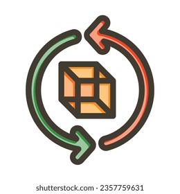 Iteration Vector Thick Line Filled Colors Icon For Personal And Commercial Use.
