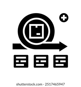 Vector de icono de glifo de negocio moderno de desarrollo iterativo. signo de negocio moderno de desarrollo iterativo. ilustración de símbolo aislado