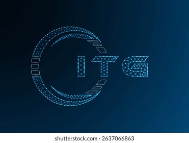 ITG low poly letter logo vector design. ITG lower poly logo design. Low poly logo.