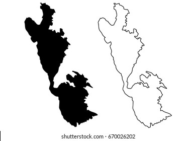 Ithaki island map vector illustration, scribble sketch  Ithaki island