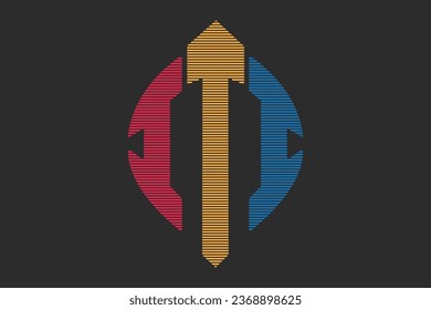 Diseño del logotipo de letras ITi en seis estilos. Polígono ITi, círculo, triángulo, hexágono, estilo plano y sencillo con el logotipo de la letra de variación en color blanco y negro en un tablero, logotipo iti