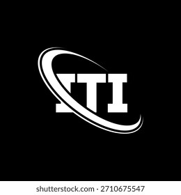 Logotipo ITI. Carta ITI. Diseño del logotipo de la letra ITI. Logotipo de ITI inicial enlazado con el círculo y el logotipo del monograma en mayúsculas. Tipografía ITI para tecnología, negocio y marca inmobiliaria.