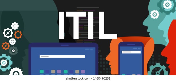 ITIL Information Technology Infrastructure Library Vector Concept