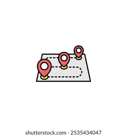 Itinerary colored vector icon on white background. Stock vector EPS10