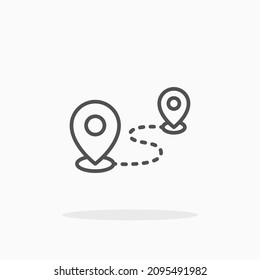 Itinerary delivery icon. Editable Stroke and pixel perfect. Outline style. Vector illustration. Enjoy this icon for your project.