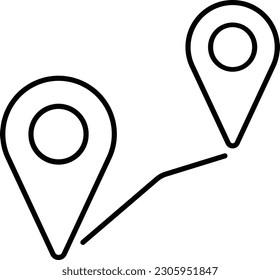 itinerary destination location map direction Outline
