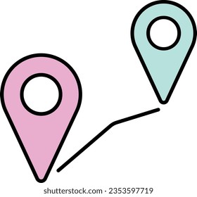 dirección del mapa de ubicación de destino itinerante Esquema