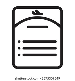 Itinerary document icon. Editable line icon. Vector illustration