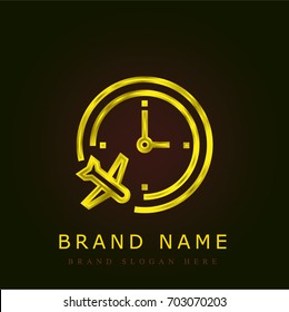 Itinerary golden metallic logo
