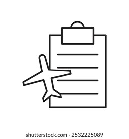 Icono de itinerario. icono de línea delgada simple.