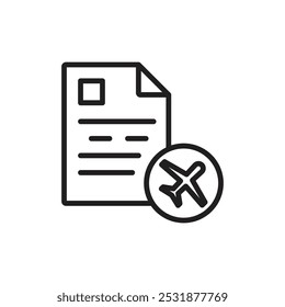 Itinerary icon Simple thin outline
