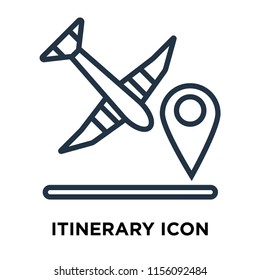 Itinerary icon vector isolated on white background, Itinerary transparent sign , thin symbols or lined elements in outline style