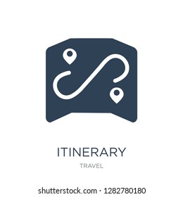 itinerary icon vector on white background, itinerary trendy filled icons from Travel collection, itinerary vector illustration
