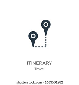 Itinerary icon vector. Trendy flat itinerary icon from travel collection isolated on white background. Vector illustration can be used for web and mobile graphic design, logo, eps10