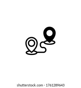 Icono vectorial tinerario en glifo plano negro, estilo relleno aislado en fondo blanco