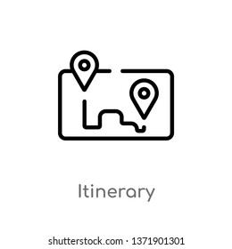 itinerary vector line icon. Simple element illustration. itinerary outline icon from travel concept. Can be used for web and mobile