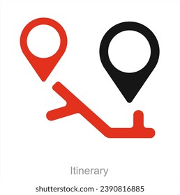 Itinerary and way icon concept