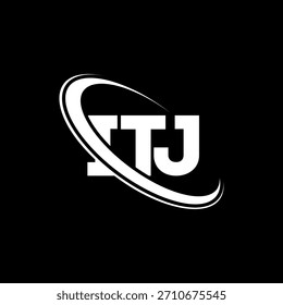 Logotipo de la ITJ. Carta ITJ. Diseño del logotipo de la letra ITJ. Logotipo de ITJ inicial enlazado con el círculo y el logotipo del monograma en mayúscula. Tipografía ITJ para tecnología, negocio y marca inmobiliaria.