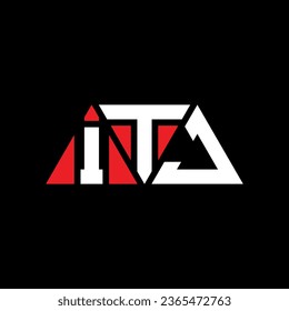 ITJ Triangle Buchstaben Logo Design mit Dreieck Form. ITJ Dreieck Logo Design Monogramm. ITJ Dreieck-Vektorlogo-Vorlage mit roter Farbe. ITJ dreieckiges Logo Einfach, elegant und luxuriös.