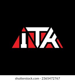 ITK triangle letter logo design with triangle shape. ITK triangle logo design monogram. ITK triangle vector logo template with red color. ITK triangular logo Simple, Elegant, and Luxurious design.