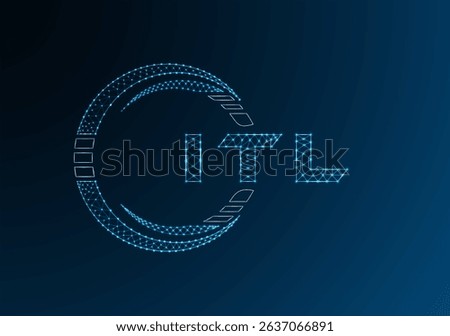 ITL low poly letter logo vector design. ITL lower poly logo design. Low poly logo.