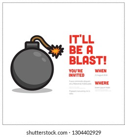 It'll be a Blast Bomb Invitation Design with Where and When Details