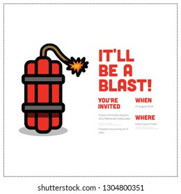 It'll be a blast Invitation Design with Where and When Details